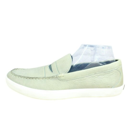 LL Bean Mountainville Gray Leather Slip-On Penny Loafer Shoes Size 10 M - Picture 1 of 9